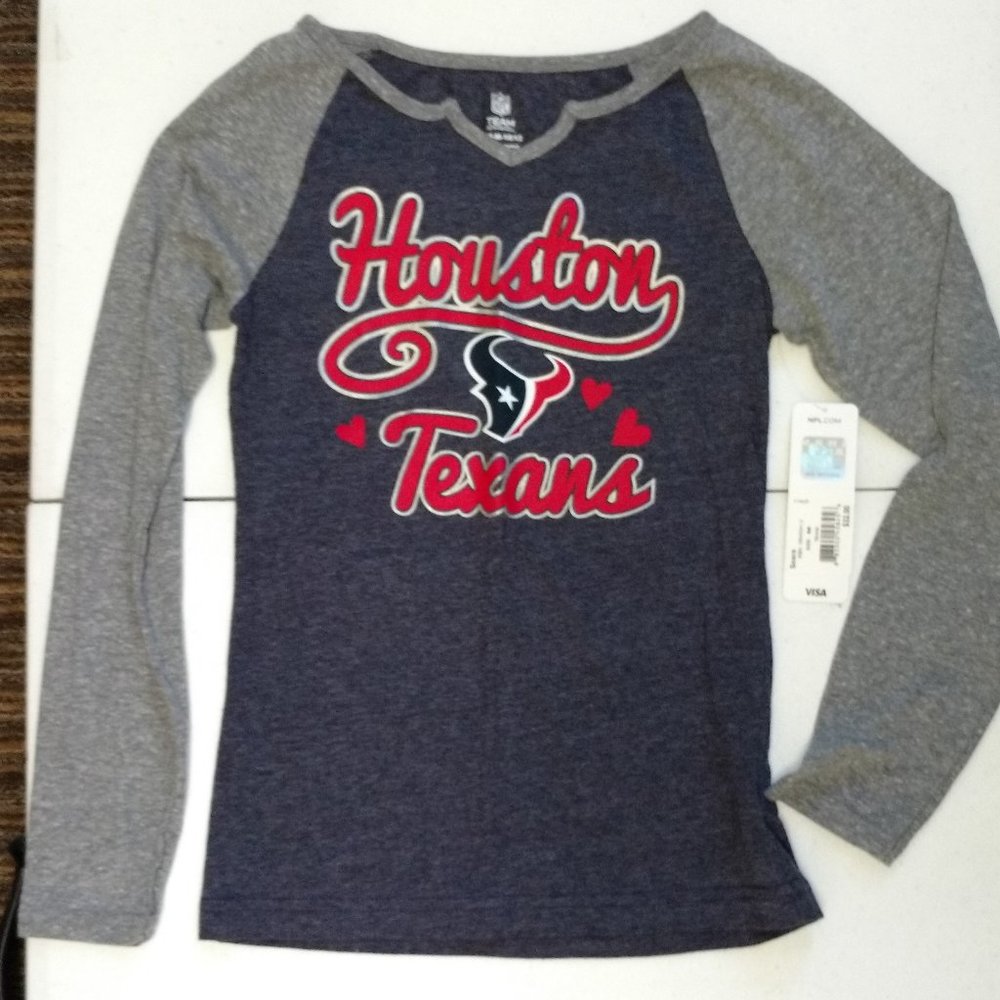 GIRLS - sz Med 10-12 HOUSTON TEXANS NFL shirt, youth tshirt FOOTBALL fan apparel